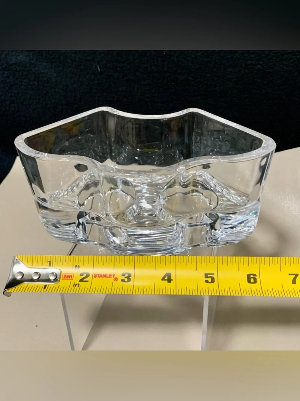 🔍PartyLite Oceanscape Modular Tealight Holder Heavy Clear Glass Candle Holder 🕯️